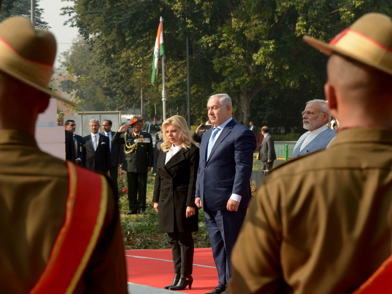 PM Netanyahu and Indian PM Modi attend ceremony to rename New Delhi square in honor of Haifa